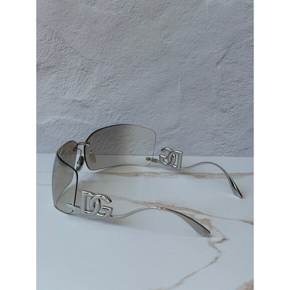 NEW Dolce Gabbana DG2319 Champagne Mirror Shield Sunglasses $646 main image 4
